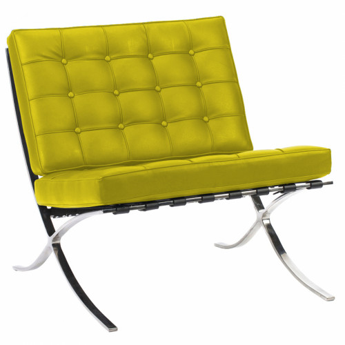кресло barcelona chair кожа лимонное в Дзержинске