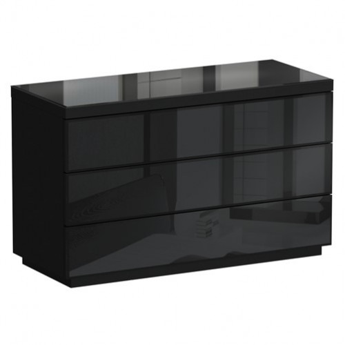 комод kristal 3 ящика черный глянец в Дзержинске