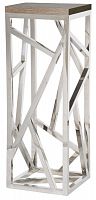 консоль geometric высокая 40x42x110 хром, коричневая столешница в Дзержинске