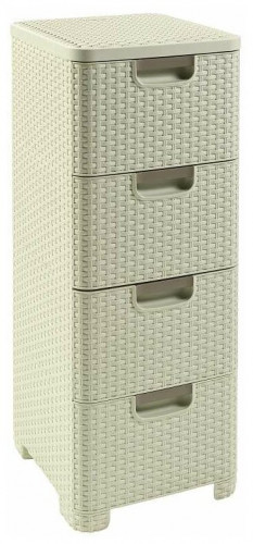 комод c 4 отделениями rattan style кремовый в Дзержинске
