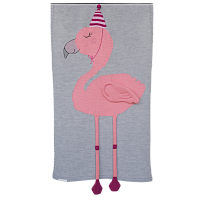 плед фламинго 60*120 св.серый меланж+розовый бутон в Дзержинске